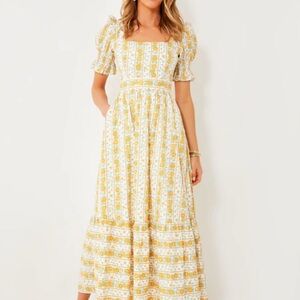 Hyacinth House Yellow Floral Phillipa Maxi Dress